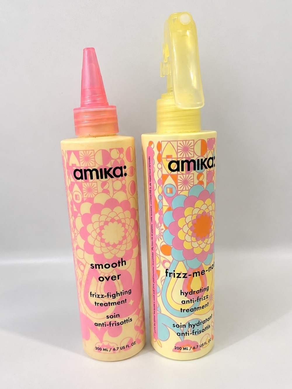 amika Anti Frizz Hair Treatment Bundle Smooth Over + Frizz Me Not